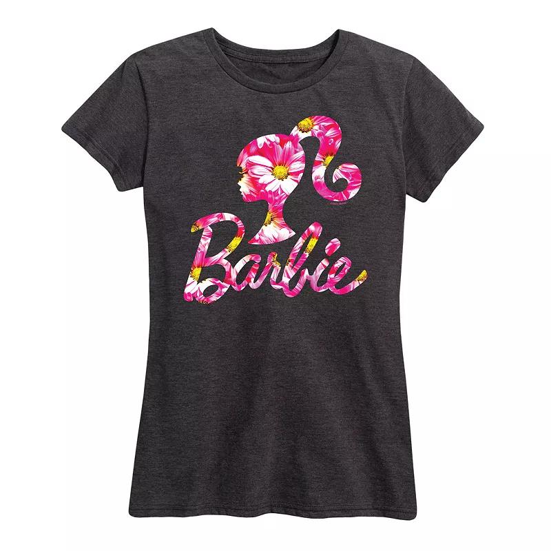 Women's Barbie Logo Pink Daisy Pattern Graphic Tee,  Product Image