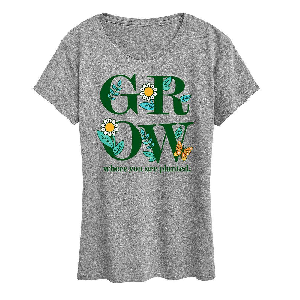 Plus Grow Where You Are Planted Graphic Tee, Women's,  Product Image