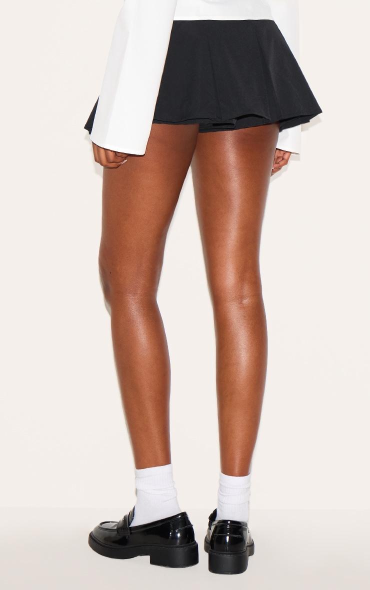 Black Tailored Woven Box Pleat Skater Skort Product Image