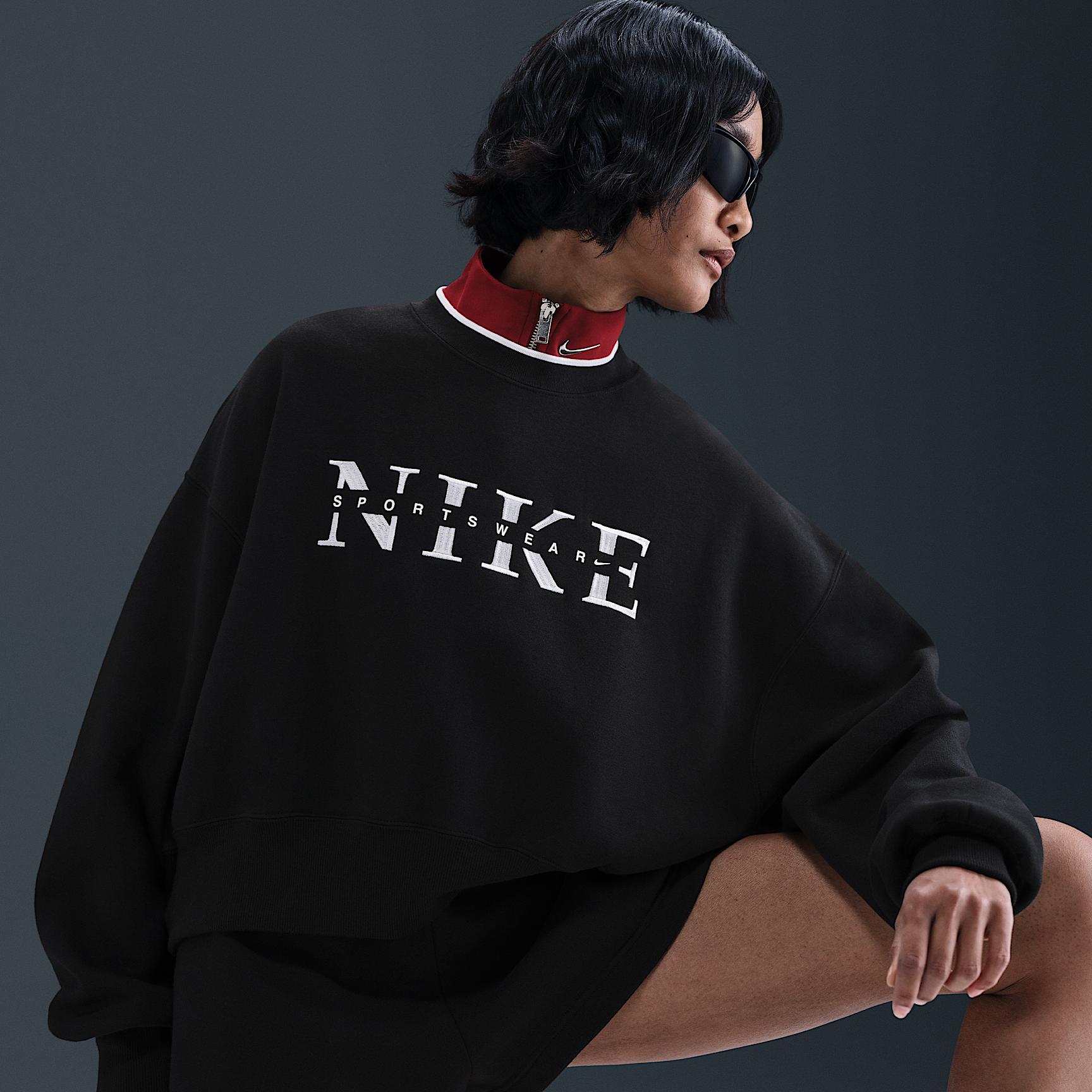 Womens Nike Sportswear Phoenix Fleece Oversized Crew-Neck Sweatshirt | IH4056-063 Product Image