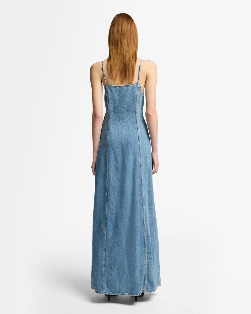 Indigo Linen Sleeveless Maxi Dress Product Image