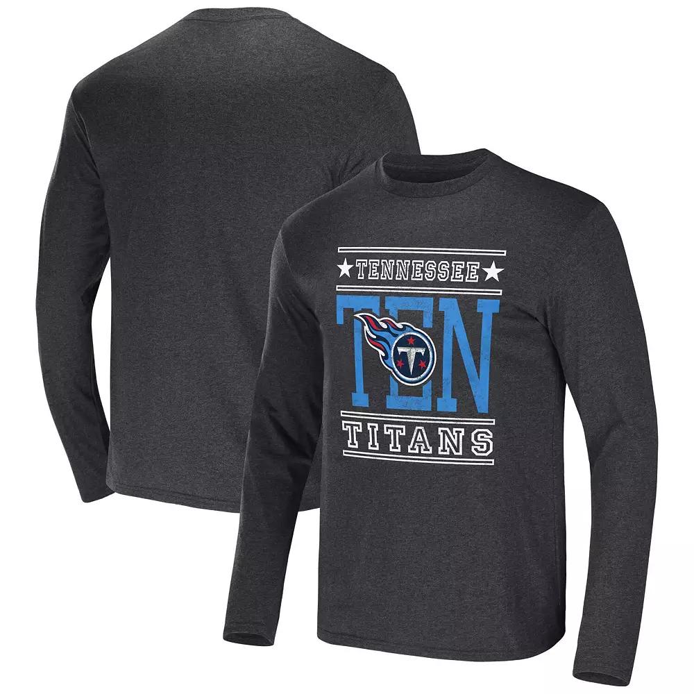 Men's NFL x Darius Rucker Collection by Fanatics Heathered Charcoal Tennessee Titans Long Sleeve T-Shirt,  Product Image