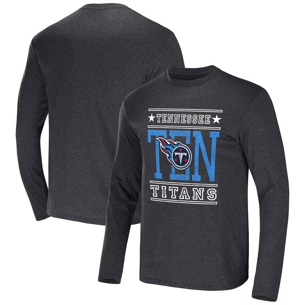Men's NFL x Darius Rucker Collection by Fanatics Heathered Charcoal Tennessee Titans Long Sleeve T-Shirt,  Product Image