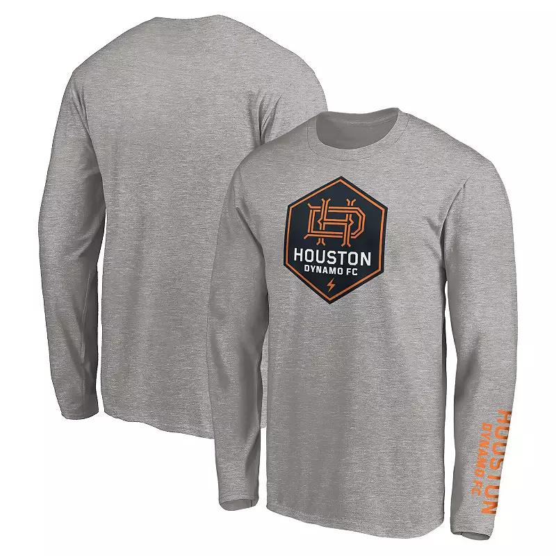 Men's Fanatics Heather Gray Houston Dynamo Long Sleeve T-Shirt,  Product Image