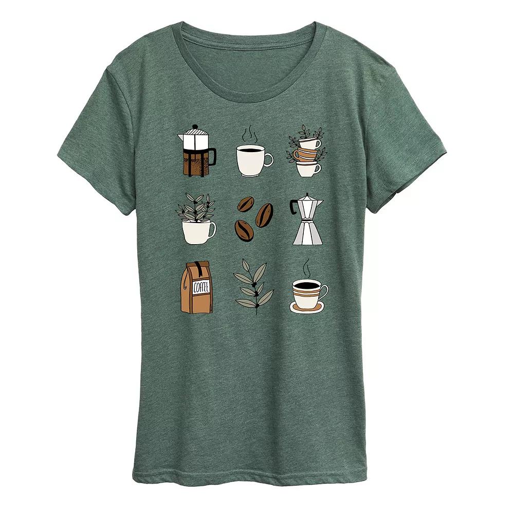 Women's Coffee Grid Graphic Tee,  Product Image