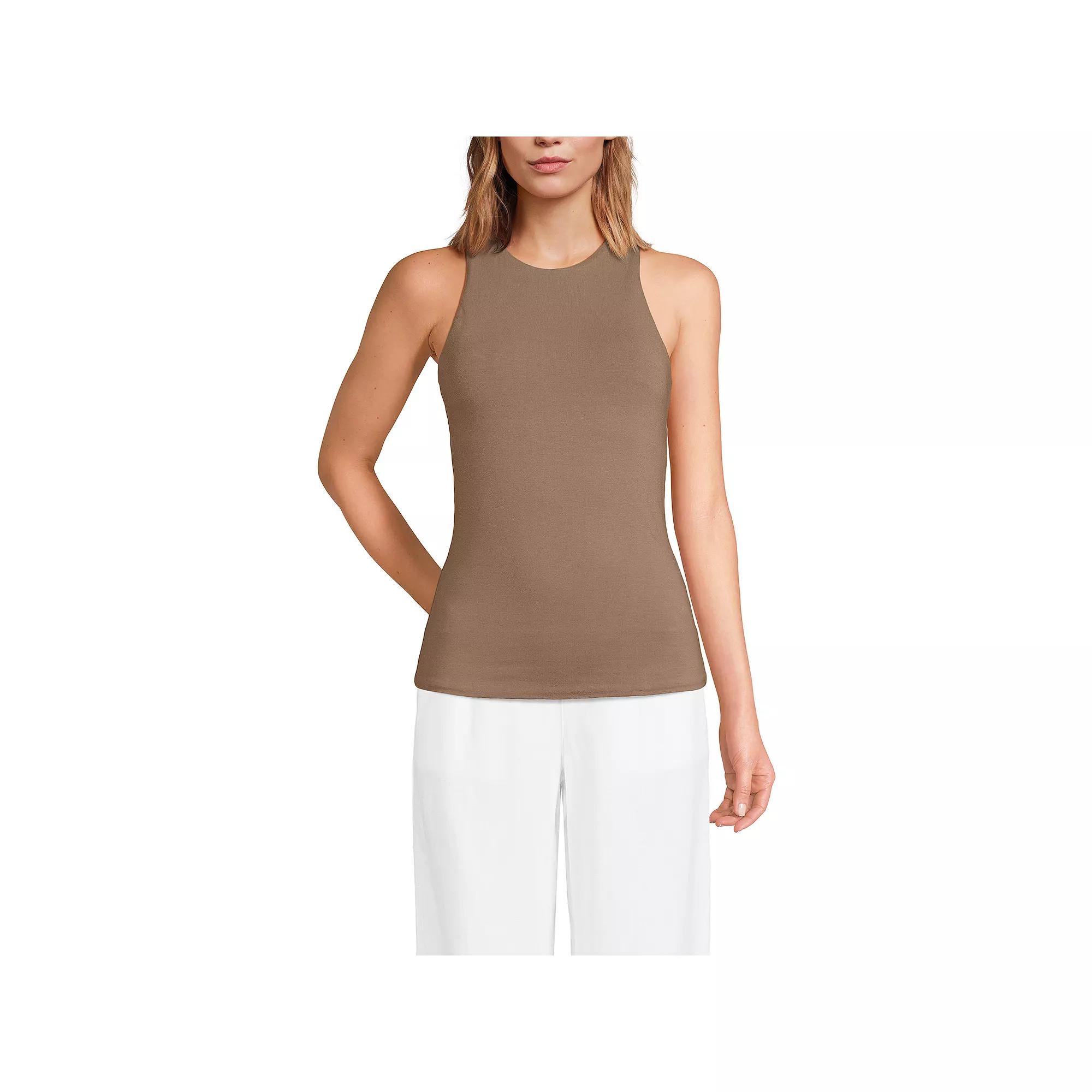 Women's Lands' End Fitted Crewneck Tank Top,  Product Image