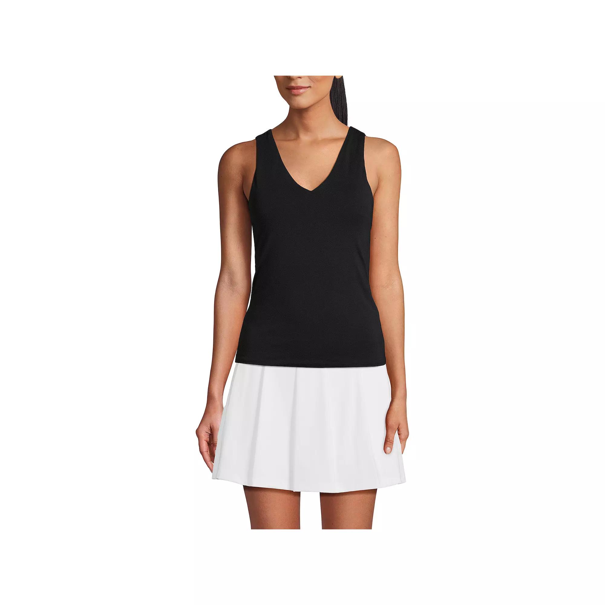 Women's Lands' End Fitted V-Neck Tank Top,  Product Image