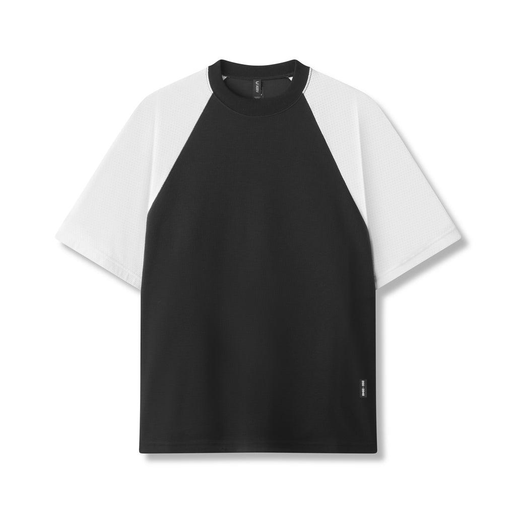 0946. Waffle Knit Oversized Tee - Black/White Product Image