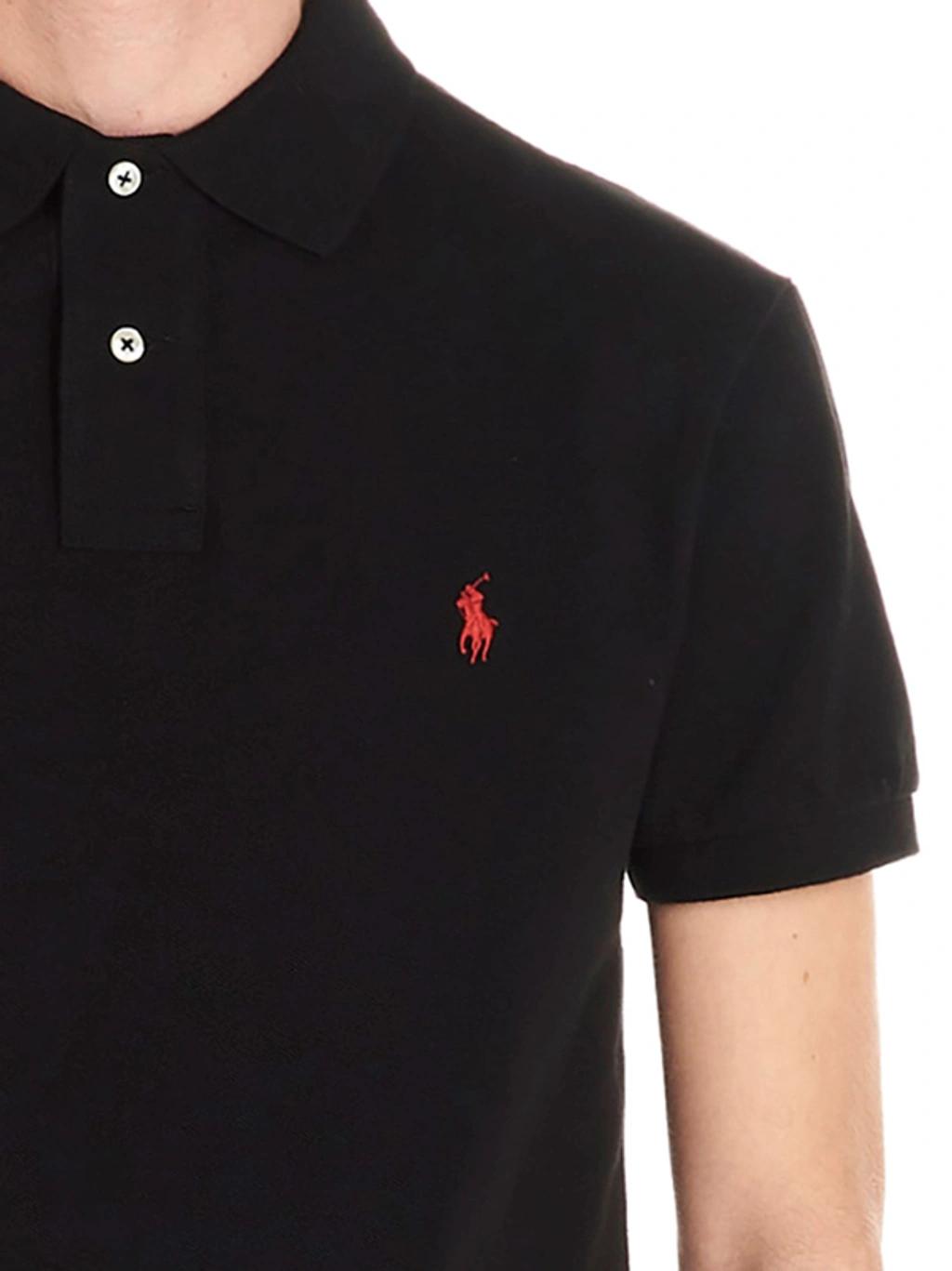 POLO RALPH LAUREN Black Polo Shirt With Classic Collar And Pony Embroidery On The Front In Cotton Man Product Image