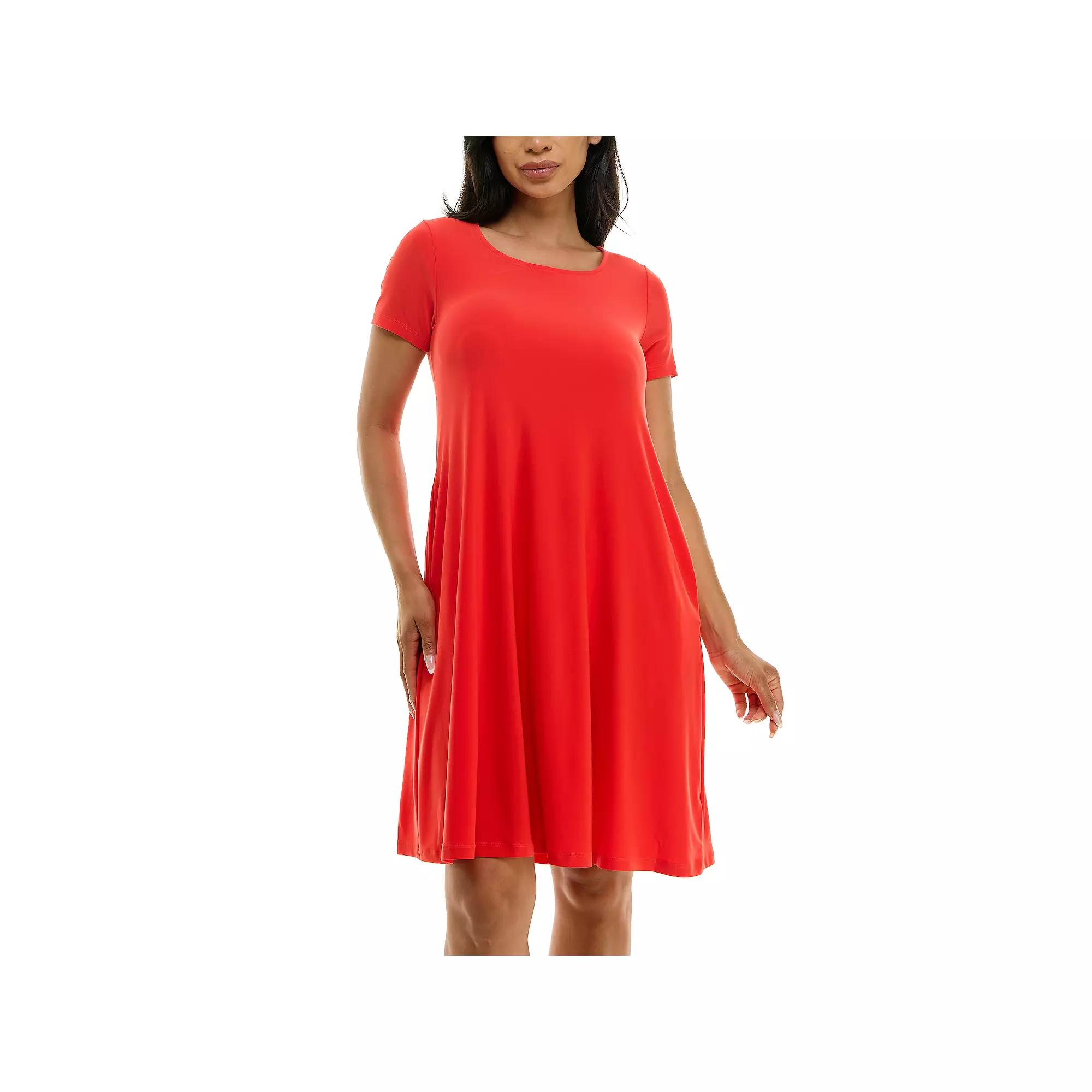 Women's Nina Leonard Lace-Up Back Swing Dress,  Product Image