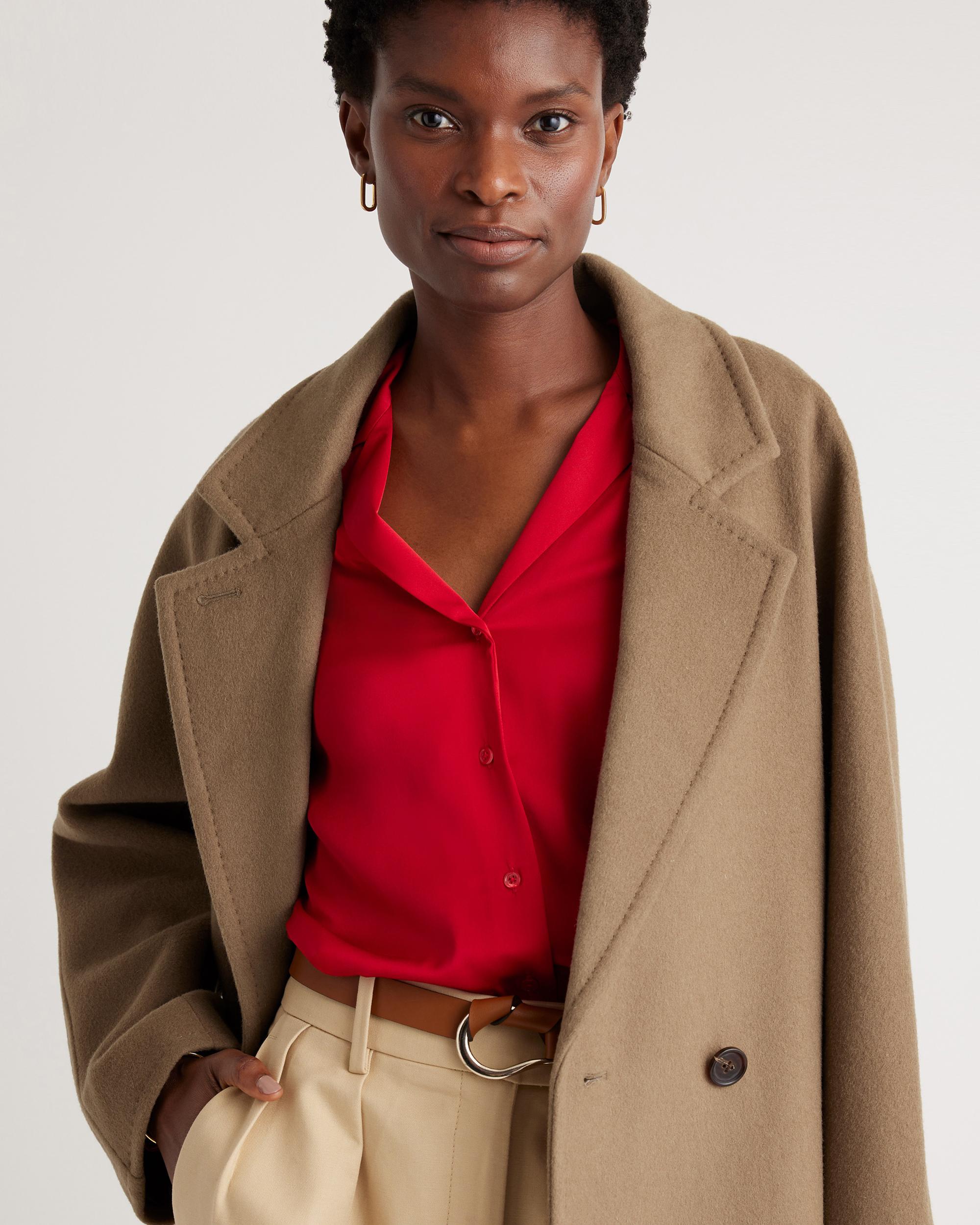 Quince | Women's Italian Wool Double-Breasted Slouch Coat Product Image
