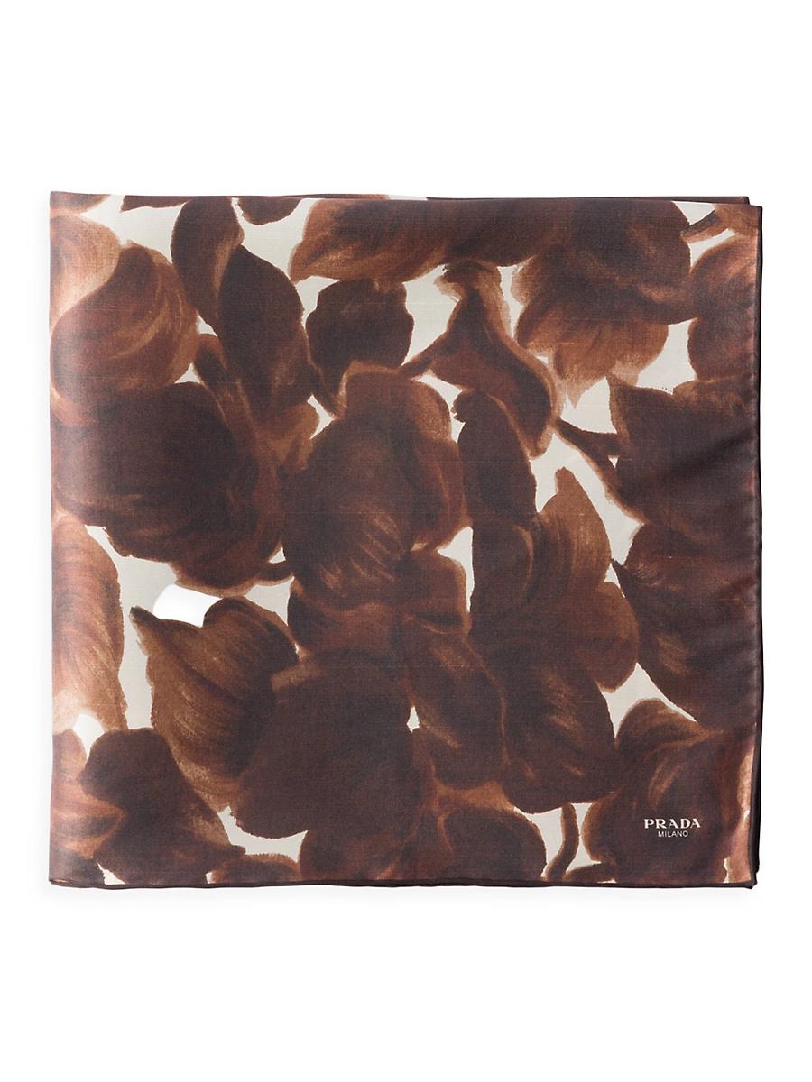 Womens Printed Silk Shantung Scarf Product Image