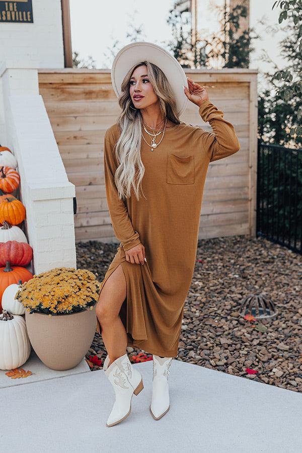 Breezy Times Shift Dress In Camel Product Image