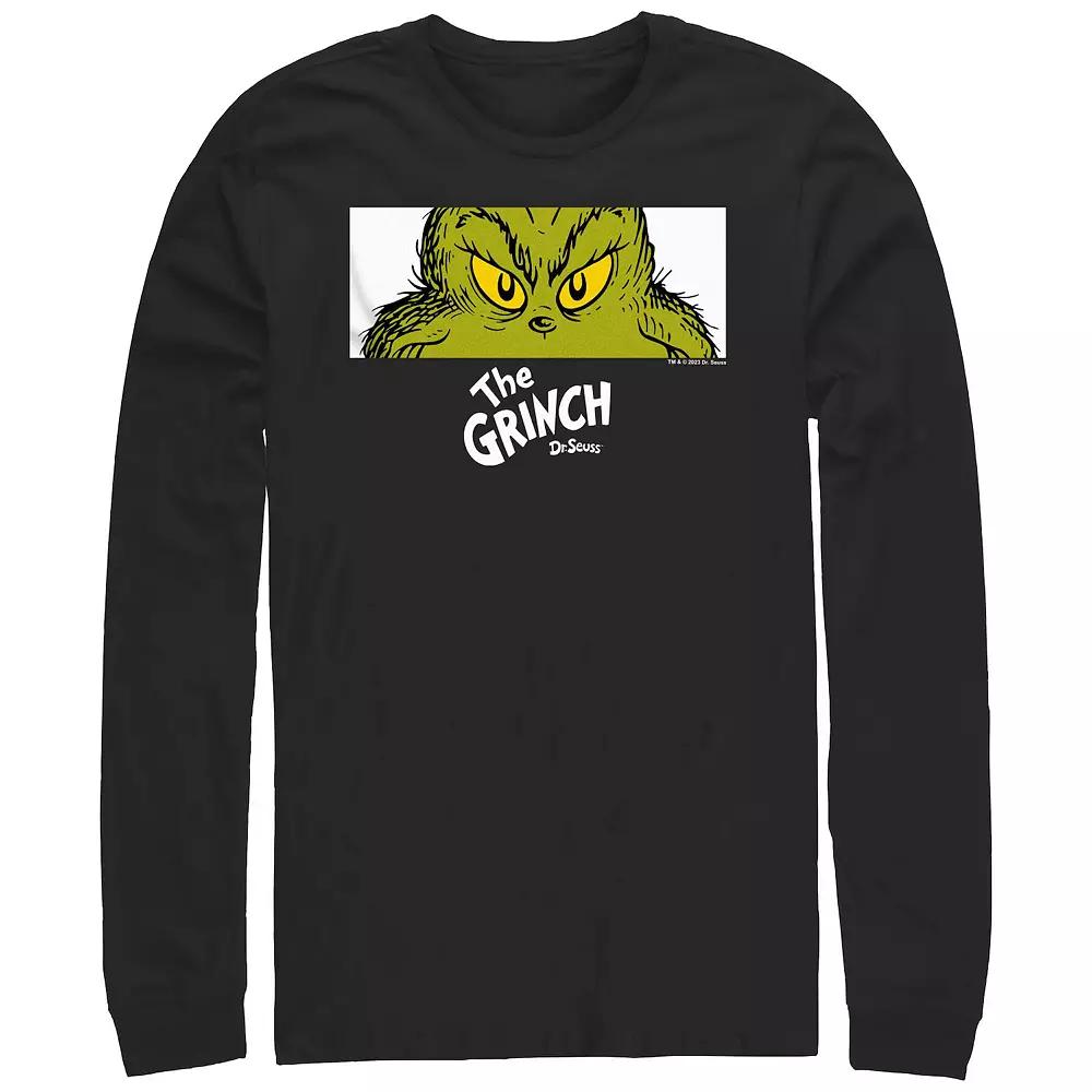 Big & Tall Dr. Seuss Grinch Naughty Eyes Long Sleeve Graphic Tee, Men's,  Product Image