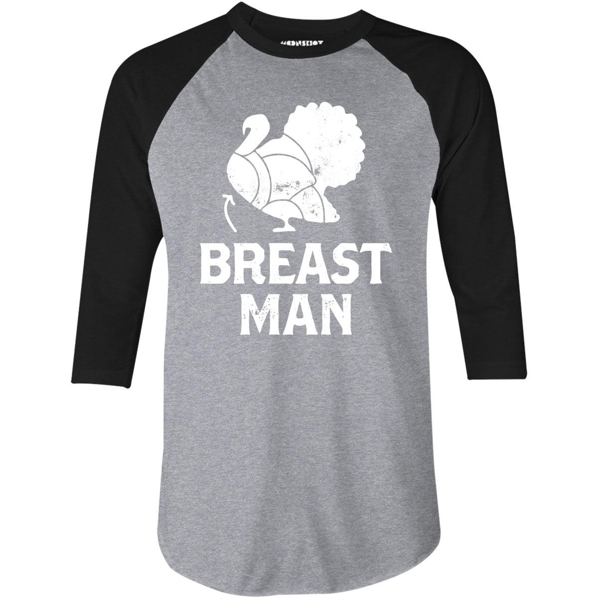 Breast Man - 3/4 Sleeve Raglan T-Shirt Male Product Image