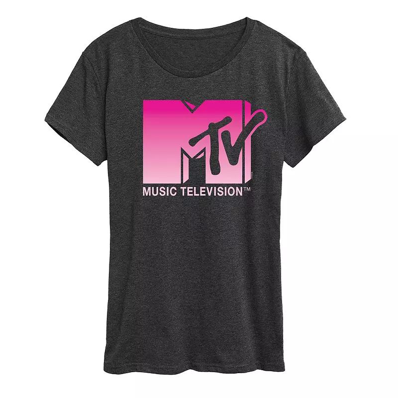 Womens MTV Pink Ombre Graphic Tee Heather Grey Product Image
