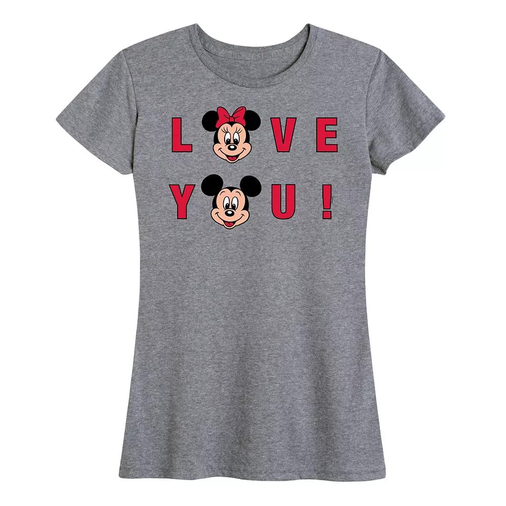 Disney's Mickey & Minnie Mouse Women's Love You Graphic Tee,  Product Image