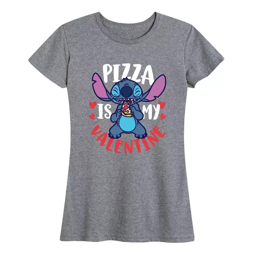 Disney's Lilo & Stitch Women's Pizza Valentine Graphic Tee,  Product Image