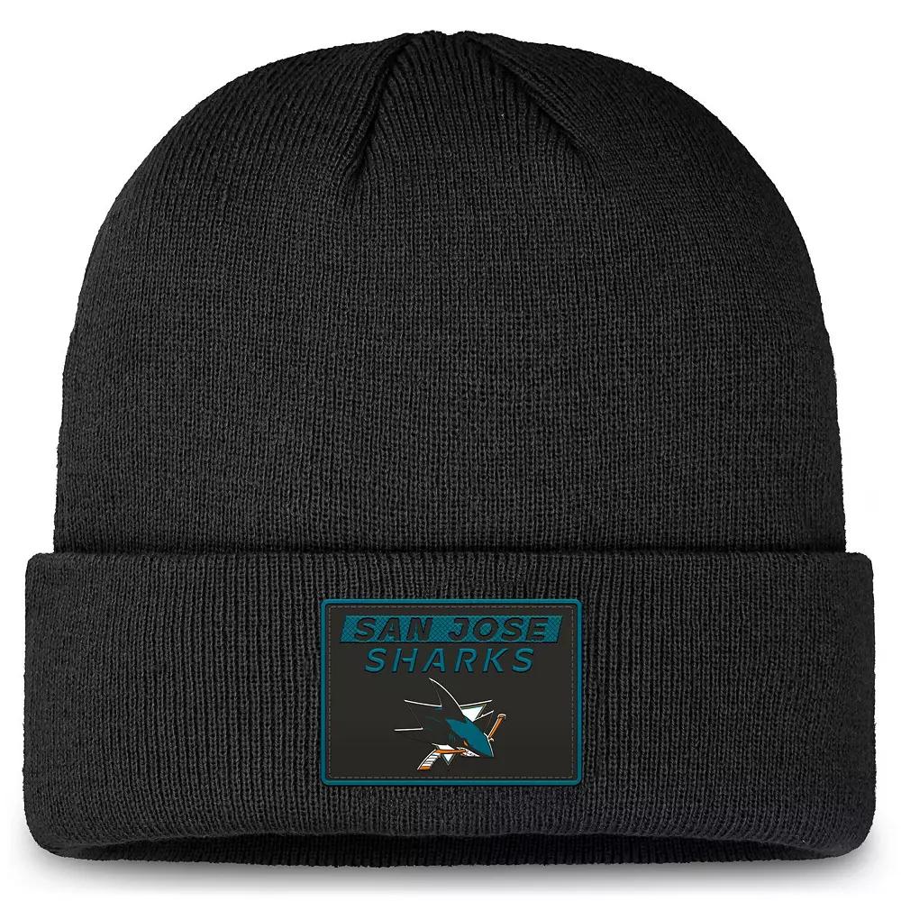 Men's Fanatics Black San Jose Sharks Authentic Pro Cuffed Knit Hat, Sks Black Product Image