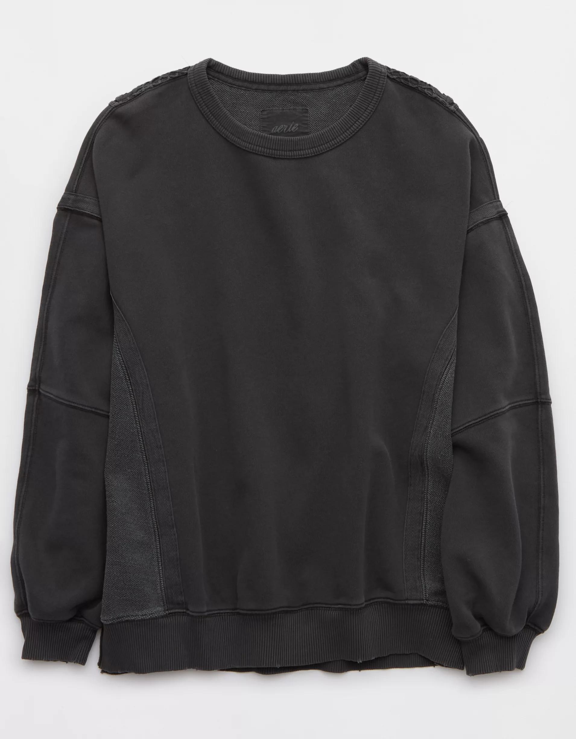 Aerie Keep It Light Crochet Crew Sweatshirt Product Image