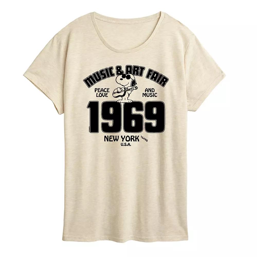Women's Peanuts Snoopy Music & Art Graphic Tee,  Product Image