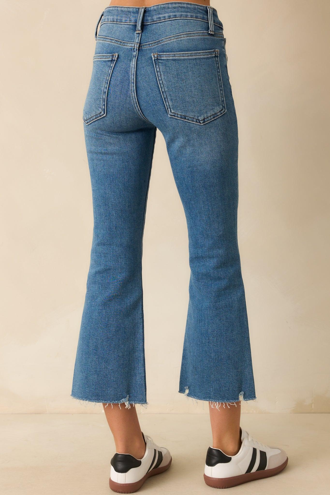 Terrific Timing Medium Wash Cropped Flare Jeans Product Image