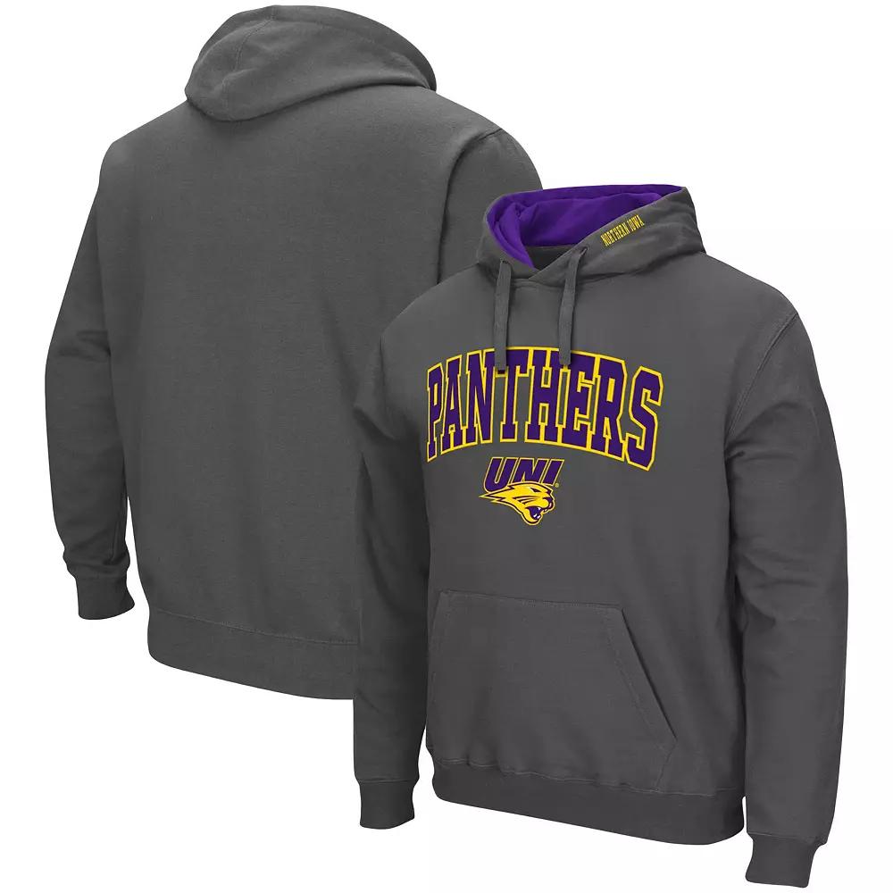 Men's Colosseum Charcoal Northern Iowa Panthers Arch and Logo Pullover Hoodie,  Product Image