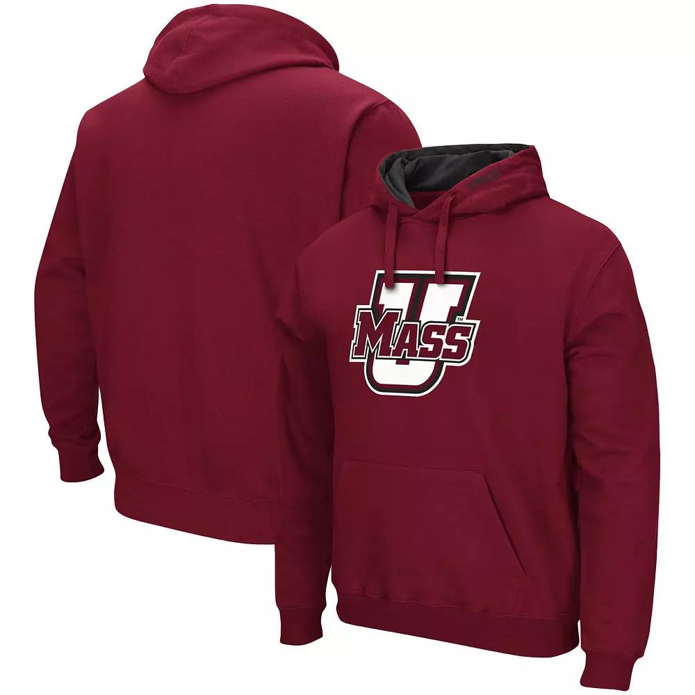 Men's Colosseum Maroon UMass Minutemen Arch and Logo Pullover Hoodie,  Product Image