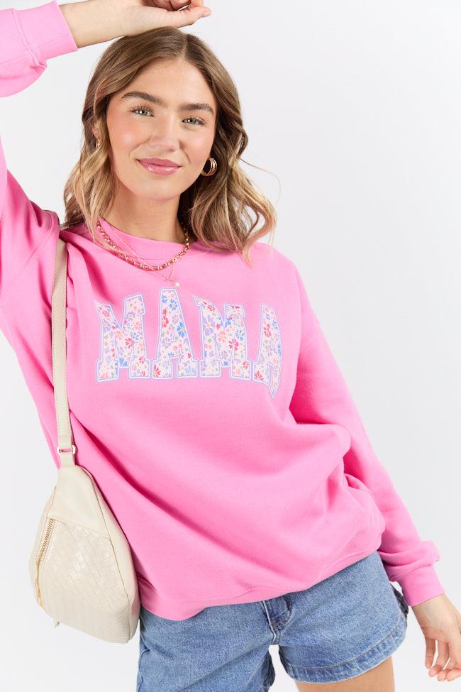 Mama Floral Pink Graphic Sweatshirt Product Image