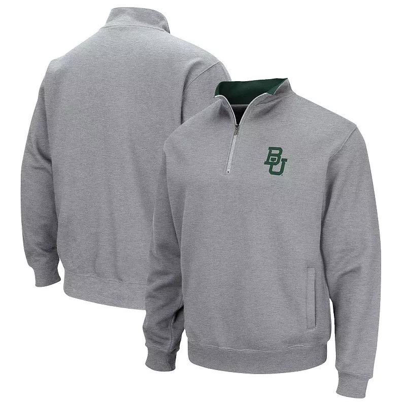 Men's Colosseum Heathered Gray Baylor Bears Tortugas Team Logo Quarter-Zip Jacket,  Product Image