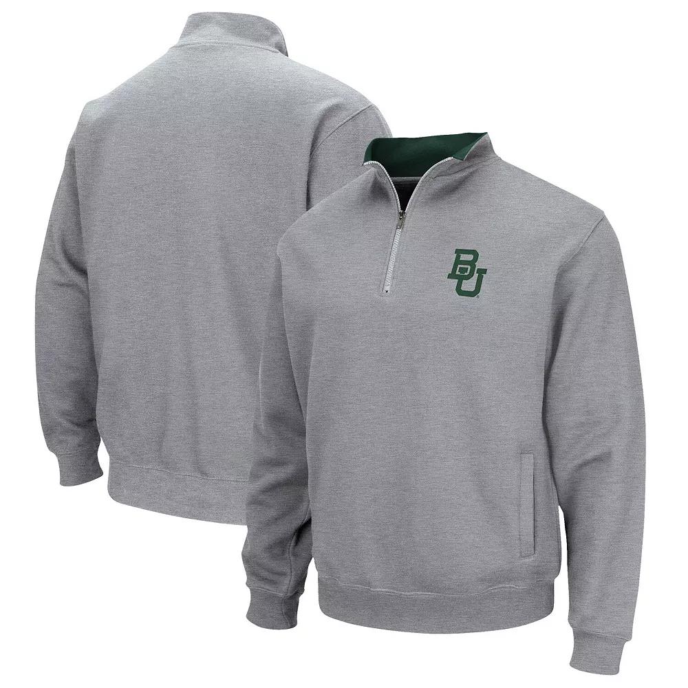 Men's Colosseum Heathered Gray Baylor Bears Tortugas Team Logo Quarter-Zip Jacket,  Product Image
