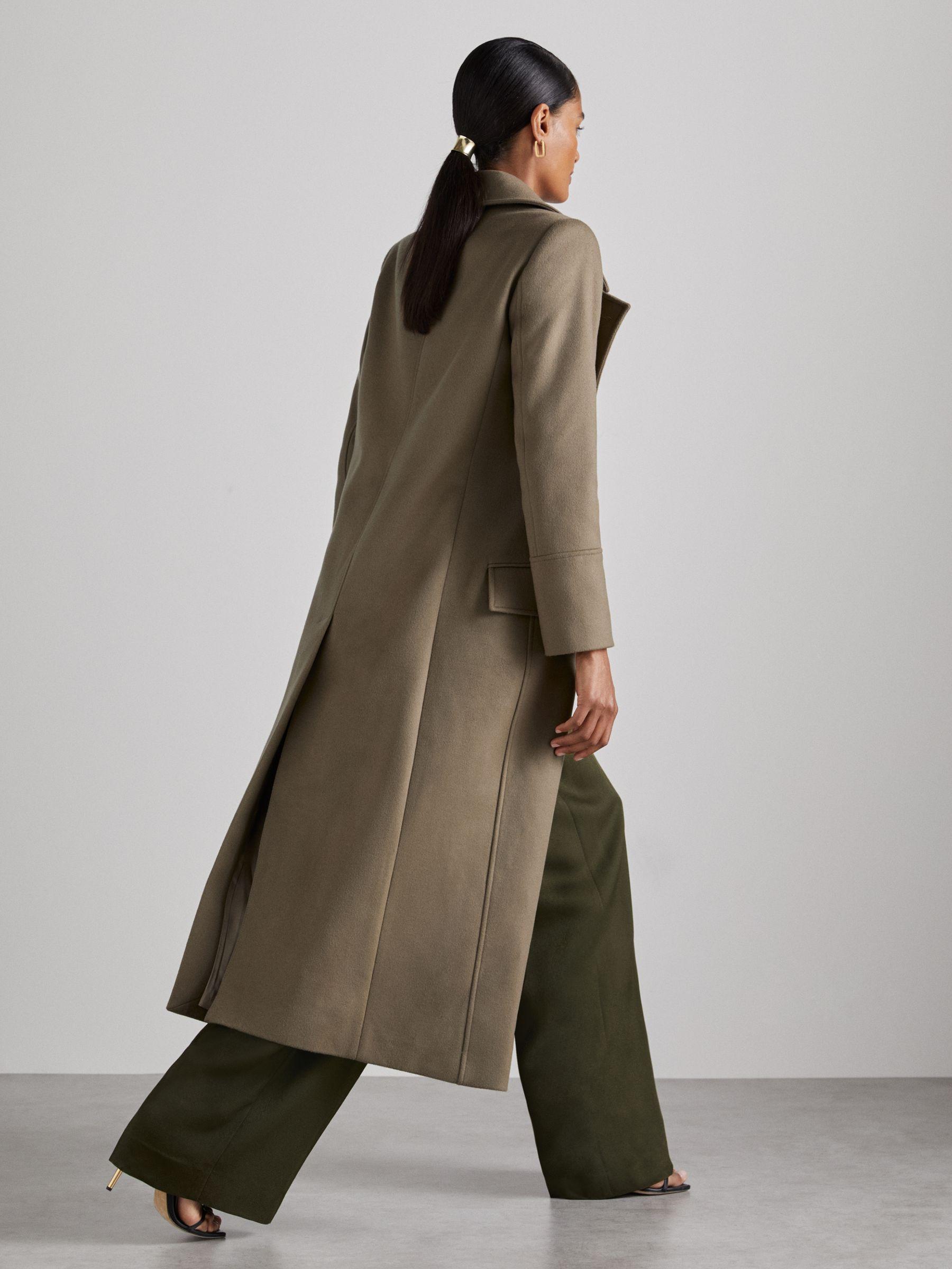 Atelier Wool-Blend Longline Coat in Khaki Product Image