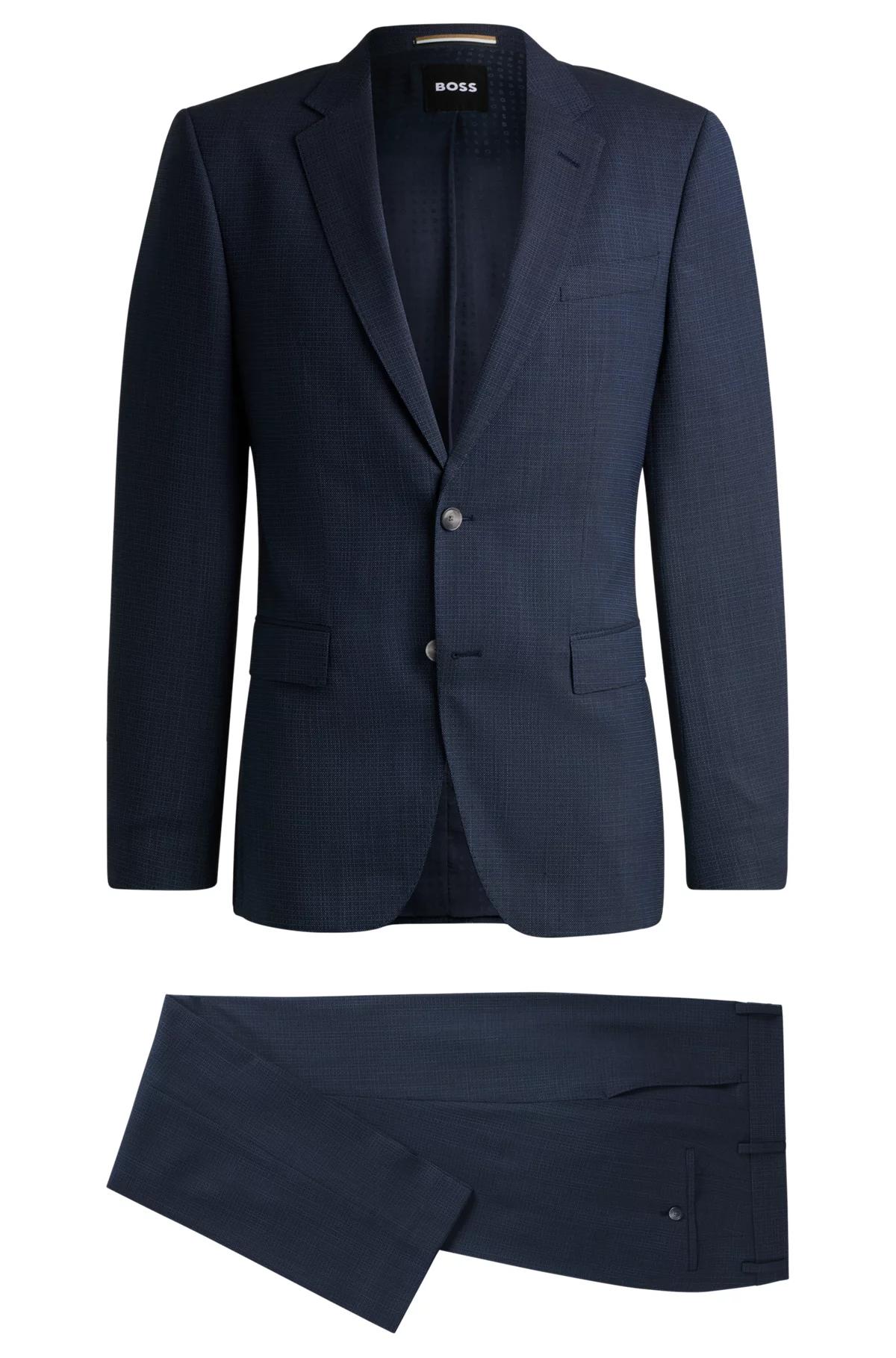 BOSS - Slim-fit suit in stretch cloth - Dark Blue Product Image