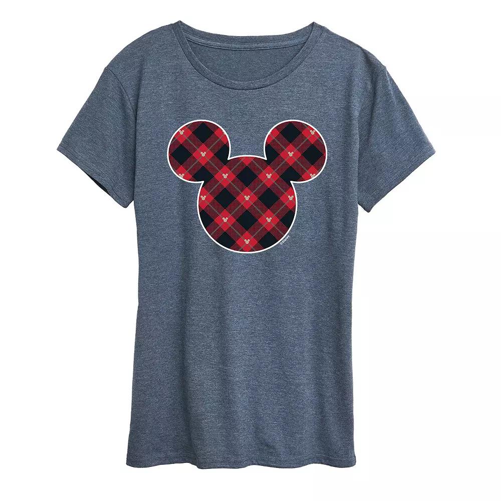 Disney's Mickey Mouse Women's Plaid Silhouette Graphic Tee, Girl's,  Product Image
