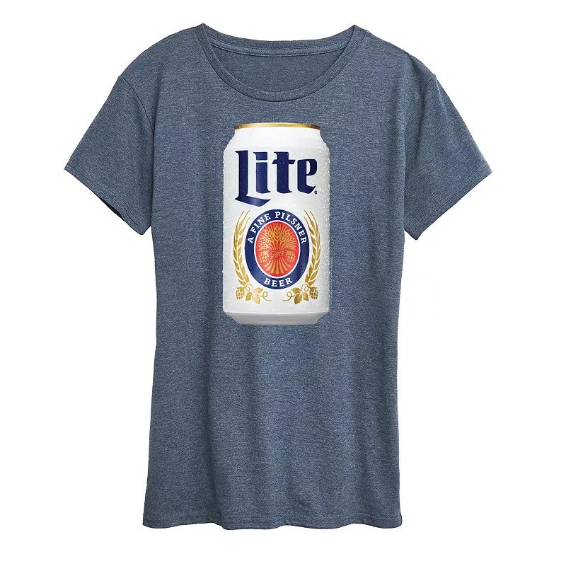 Womens Miller Lite Can Graphic Tee Grey Gray Product Image