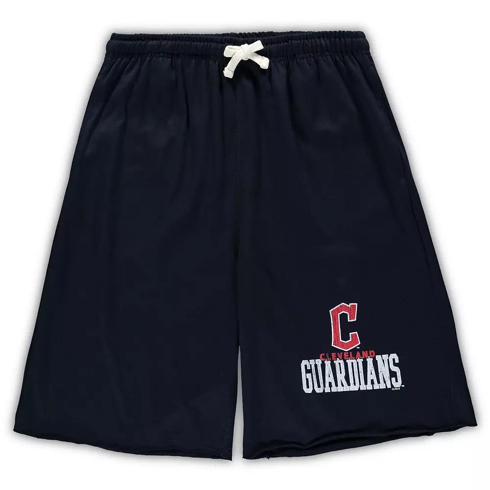 Men's Navy Cleveland Guardians Big & Tall French Terry Shorts, Size: 4XB, Grd Blue Product Image