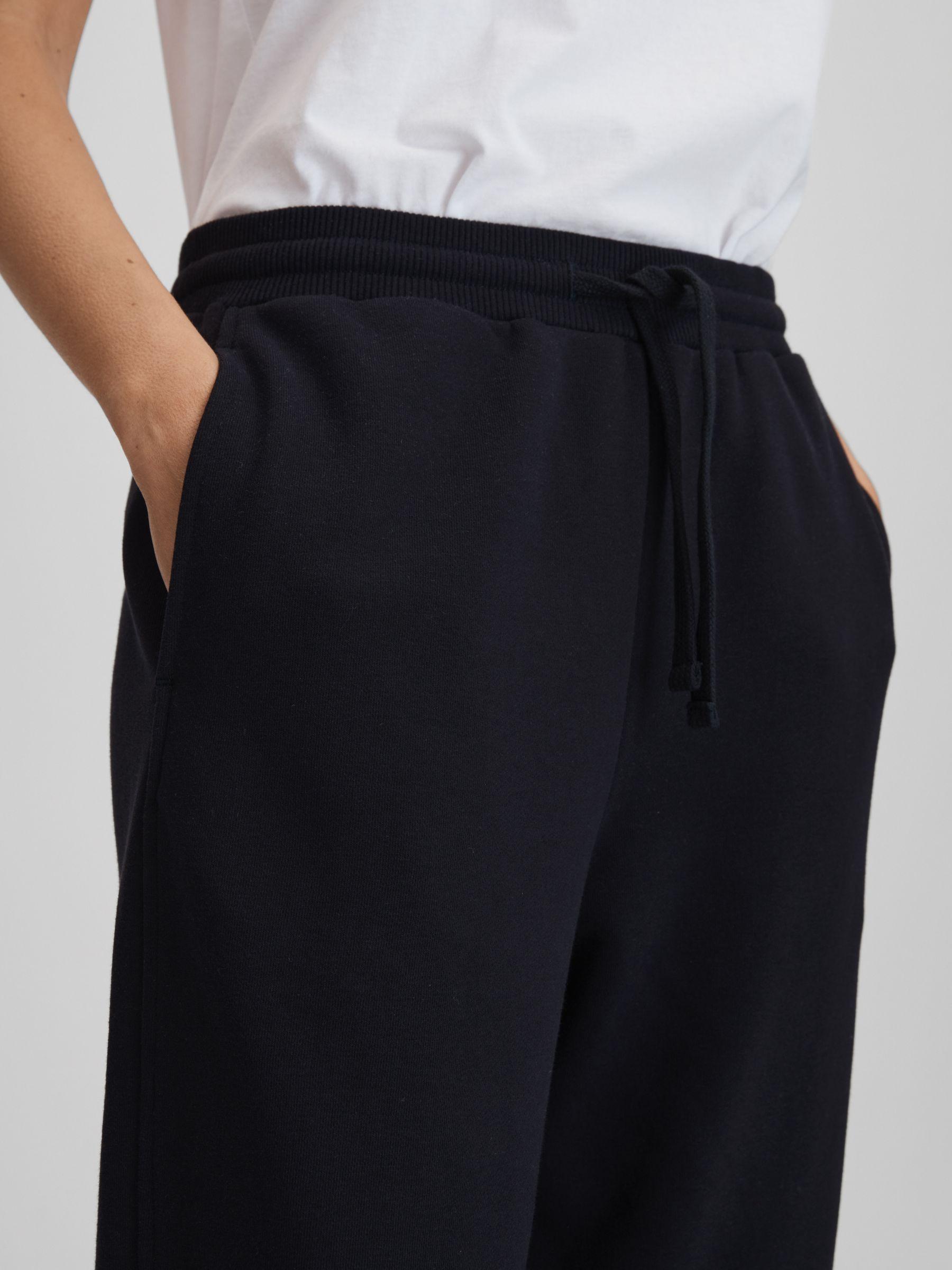 Cotton Blend Drawstring Joggers in Navy Product Image