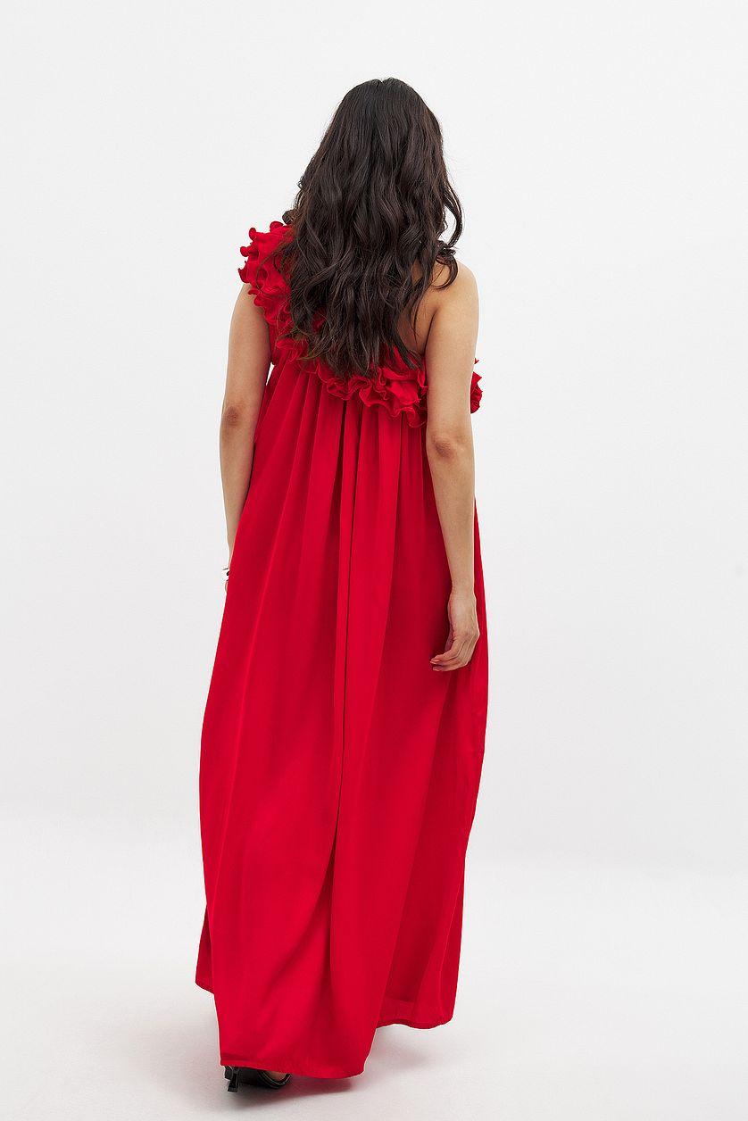 One Shoulder Ruffle Maxi Dress Product Image