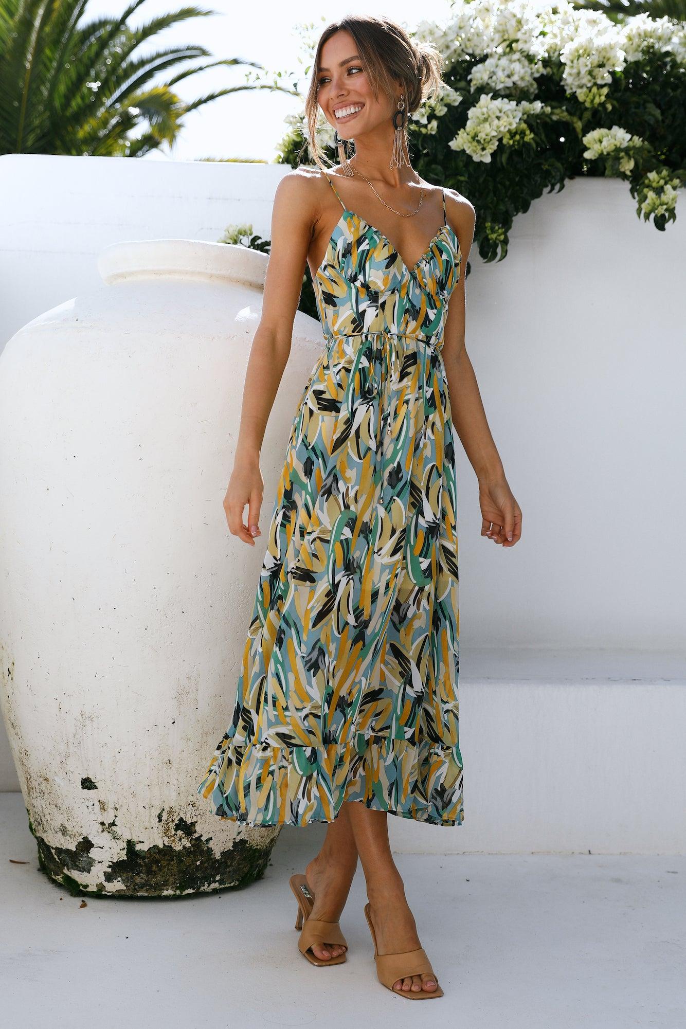 Lay It Out Midi Dress Blue Product Image