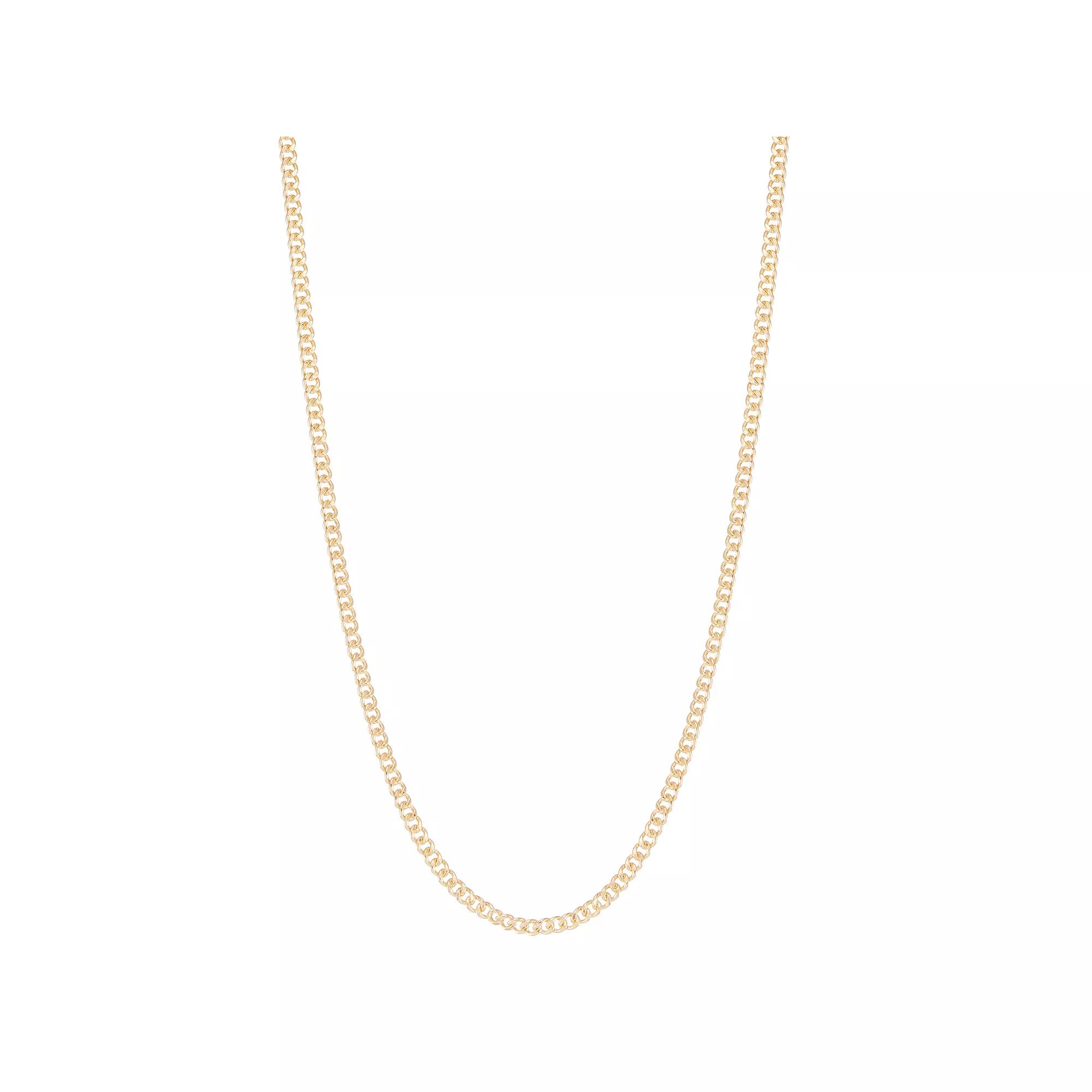 Jordan Blue Mens 14k Gold Filled 4.2 mm Flat Curb Chain Necklace Product Image