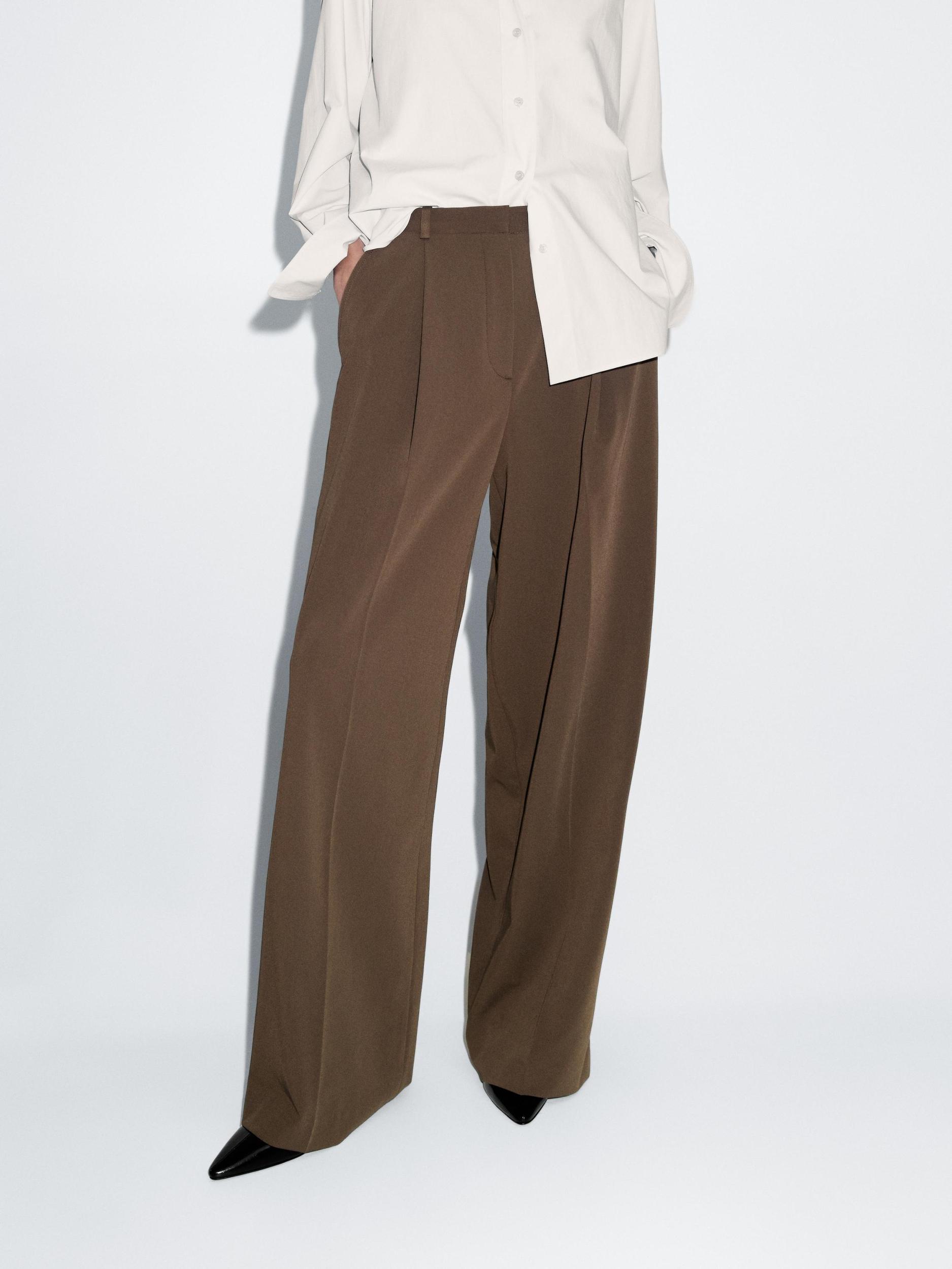 Darted wide-leg trousers Product Image