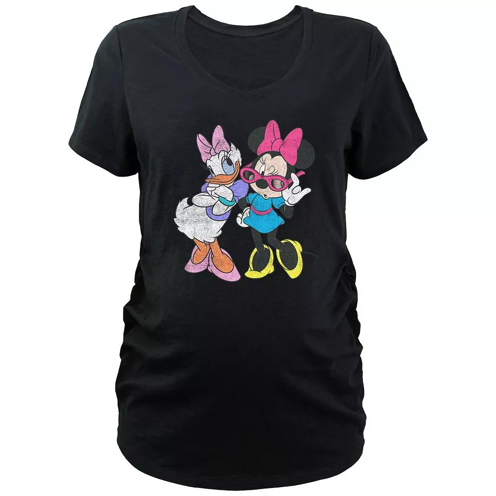 Maternity Minnie Mouse And Daisy Fashionable V-Neck Graphic Tee, Women's,  Product Image