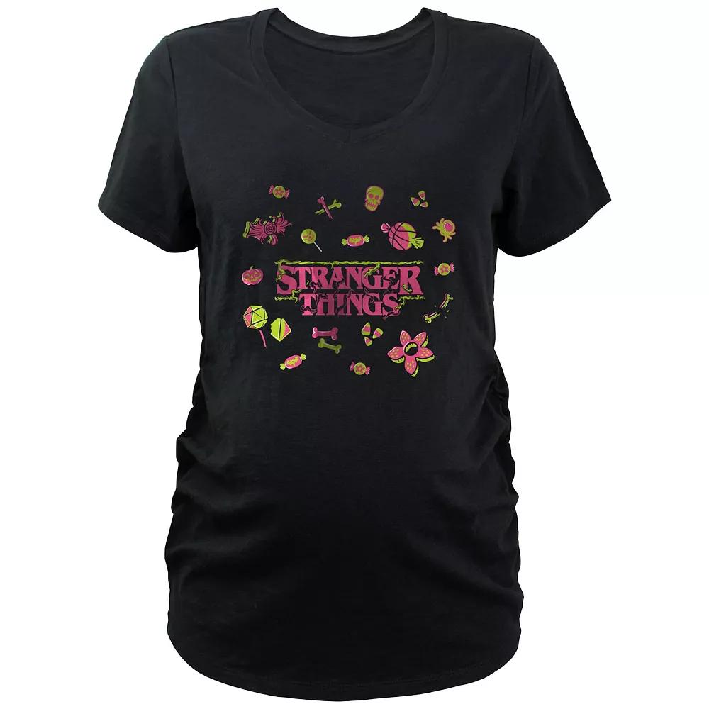 Maternity Stranger Things Halloween Icons Graphic Tee, Women's,  Product Image
