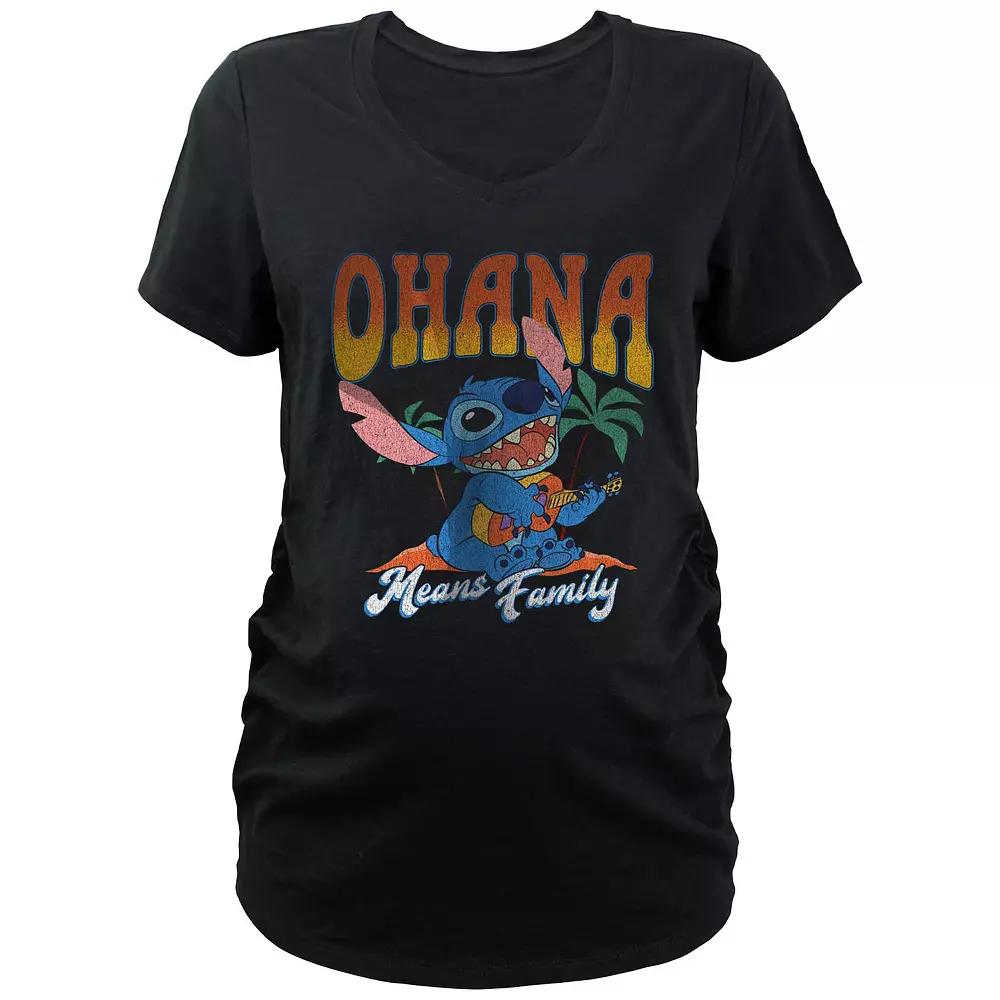 Disneys Lilo & Stitch Ohana Means Family Stitch Maternity Graphic Tee, Womens Product Image