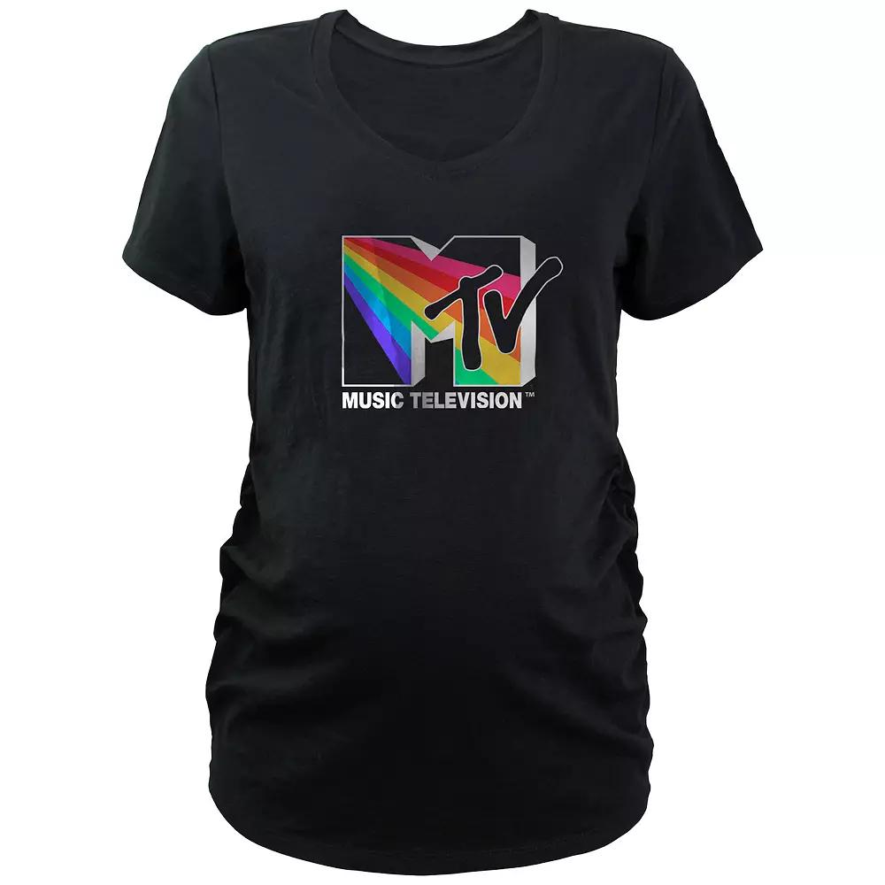 Maternity MTV Rainbow Beam Logo Graphic Tee, Women's,  Product Image