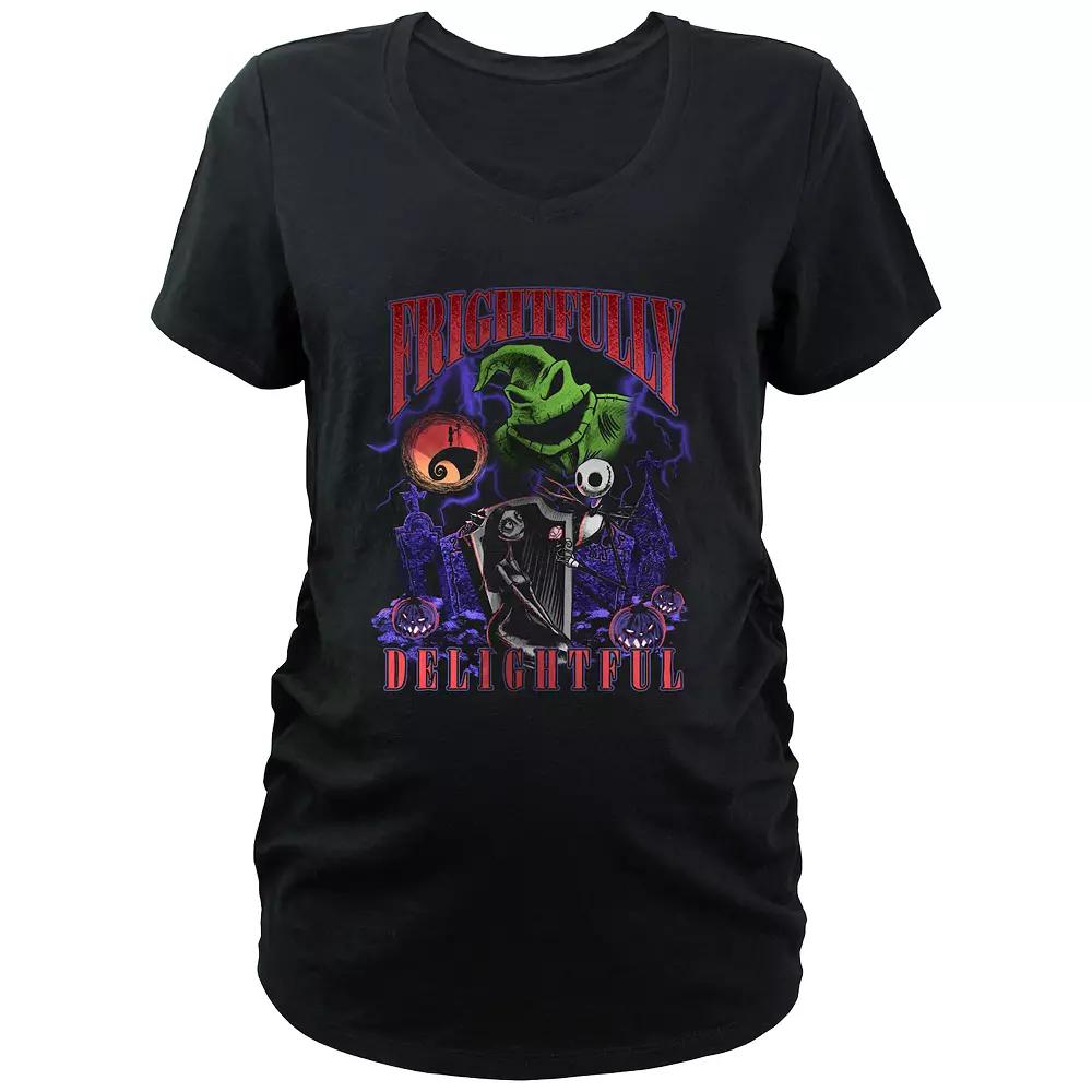 Disney's The Nightmare Before Christmas Frightfully Delightful Maternity Graphic Tee, Women's,  Product Image