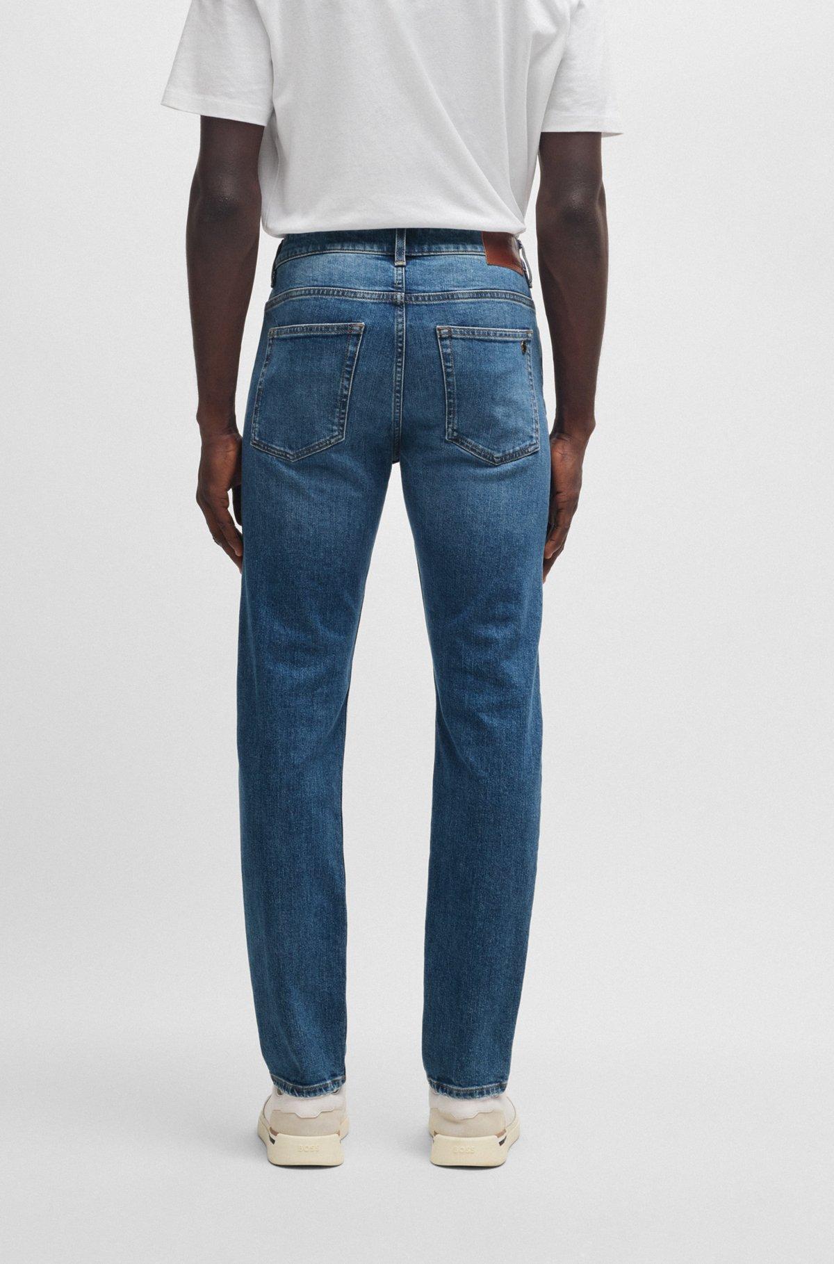 BOSS - Delaware slim-fit jeans in blue comfort-stretch denim - Blue Product Image