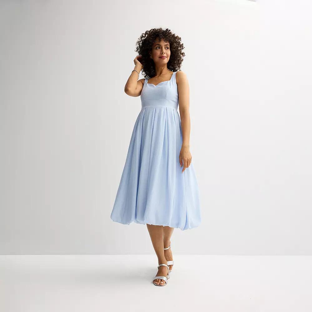 Women's Maison Tara Sweetheart Bubble Hem Midi Dress, Size: 6, Powder Blue Product Image