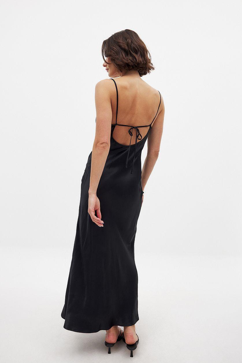 Satin Fold Detail Midi Slip Dress Product Image