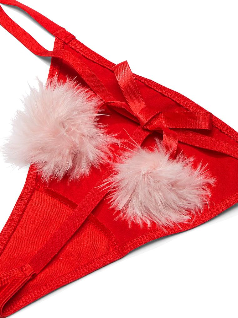 Satin Pom Pom V-String Panty Product Image